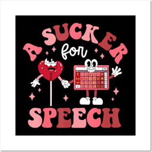 A Sucker For Speech Therapy Therapist SLP Valentines Day Posters and Art